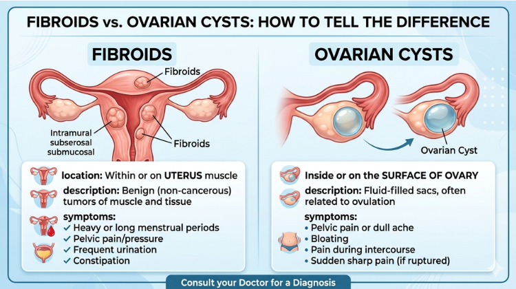 Fibroids vs. Ovarian Cysts